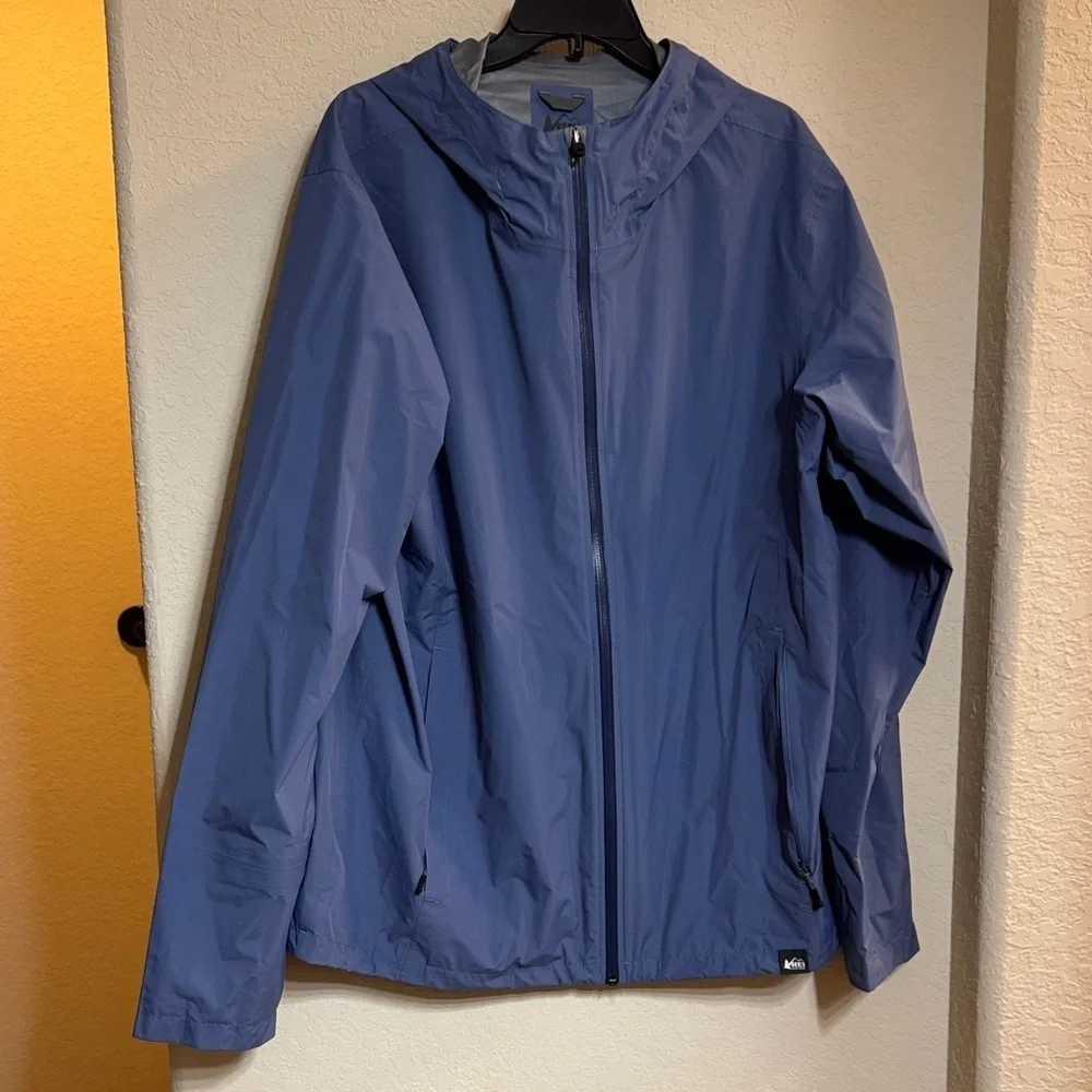 REI Blue Hooded Men's Windbreaker Size XL